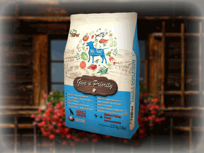 GiveuPriority - Chicken and Turkey Flavour Adult Dog Food